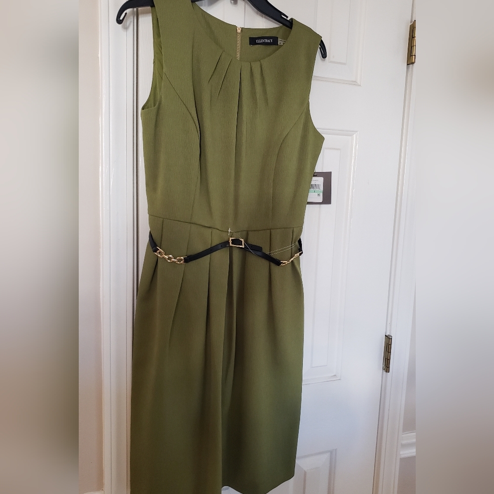 Ellen Tracy Olive Green Dress